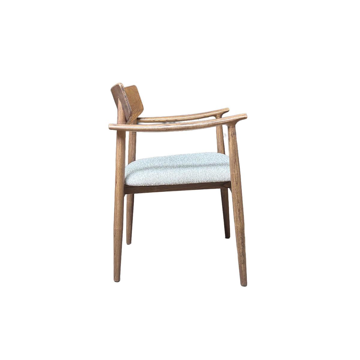Chaise en bois d'orme et tissu Calyra