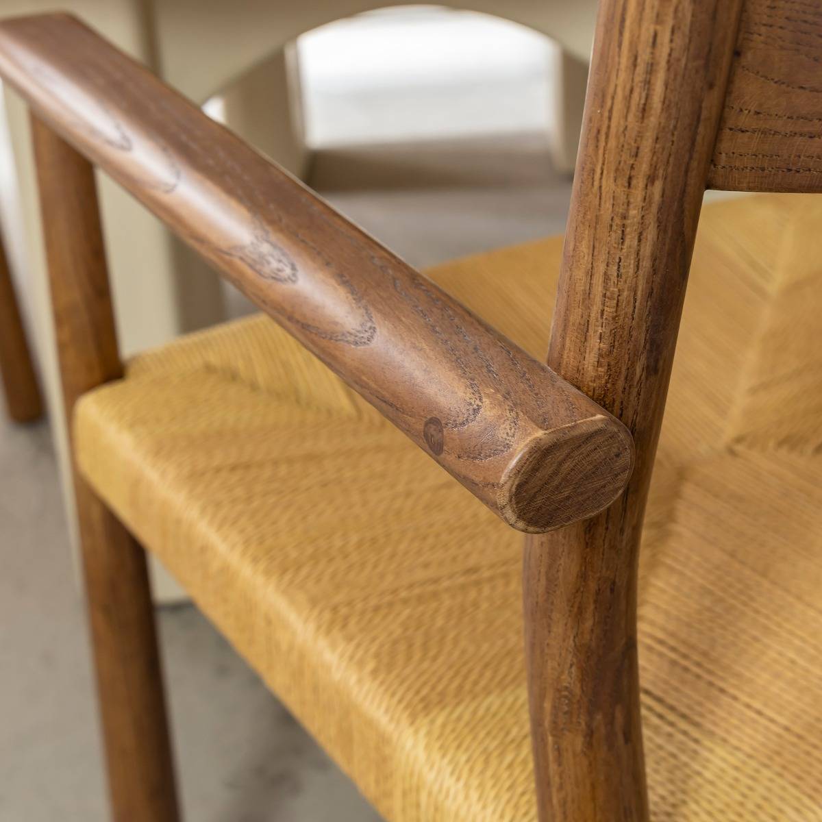 Chaise en bois d'orme et en cordes Lioria