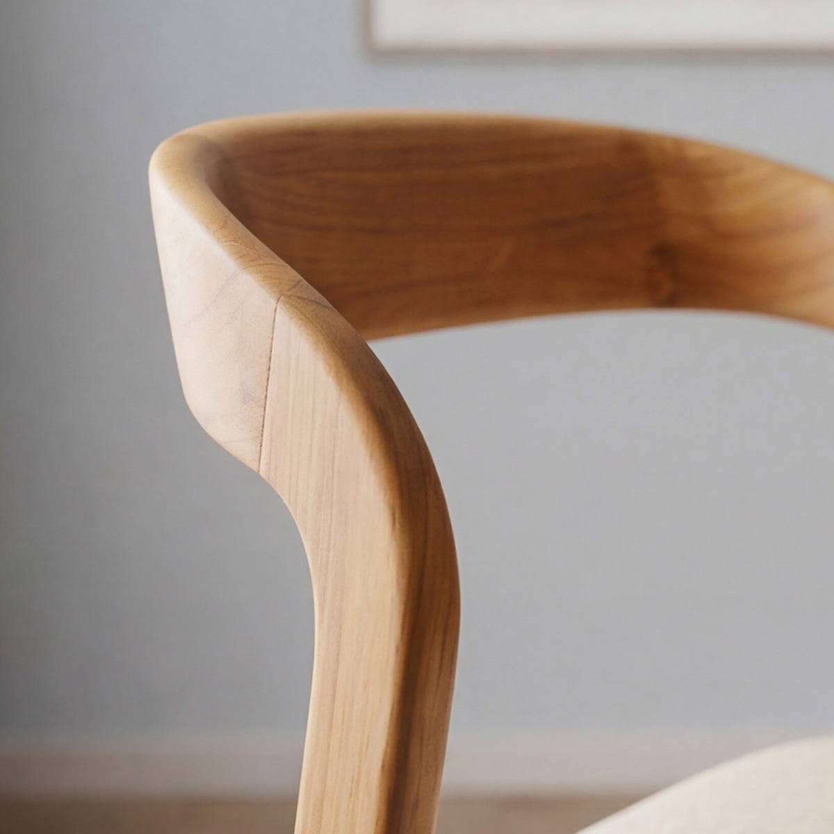 Chaise en bois de chêne et tissu Teddy (lot de 2)