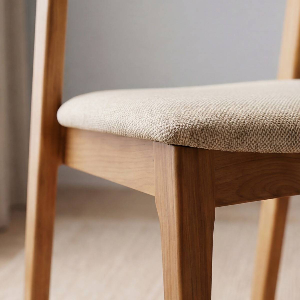 Chaise en bois de chêne et tissu Teddy (lot de 2)