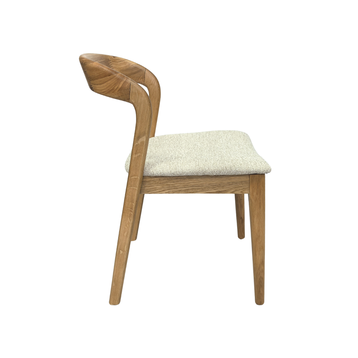 Chaise en bois de chêne et tissu Teddy (lot de 2)