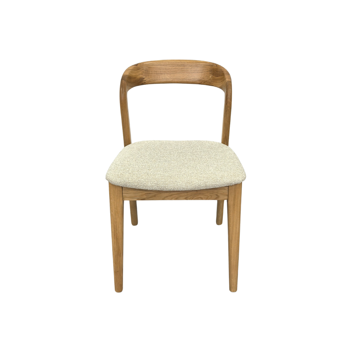 Chaise en bois de chêne et tissu Teddy (lot de 2)