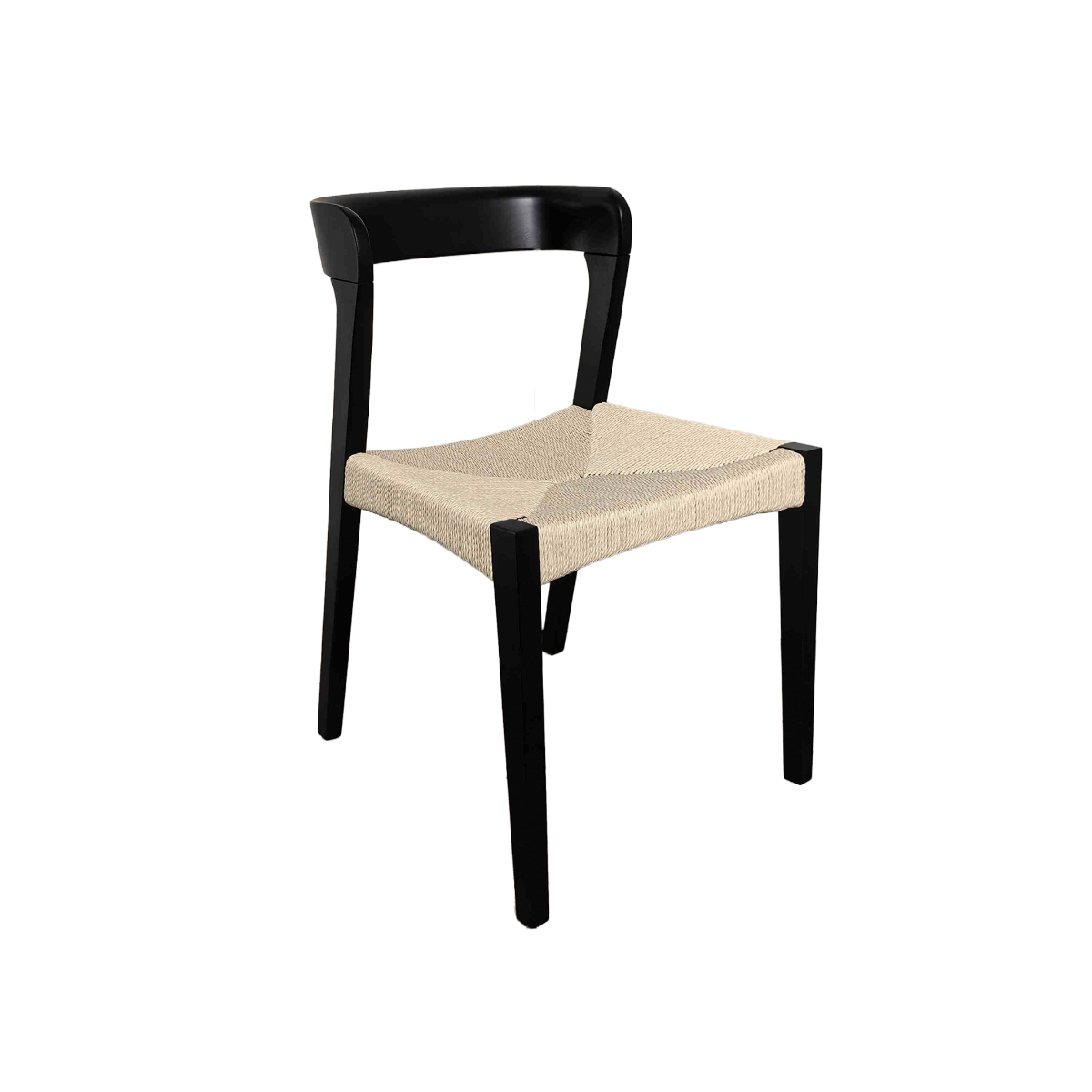 Chaise en bois de chêne noir et en corde Auren (lot de 2)