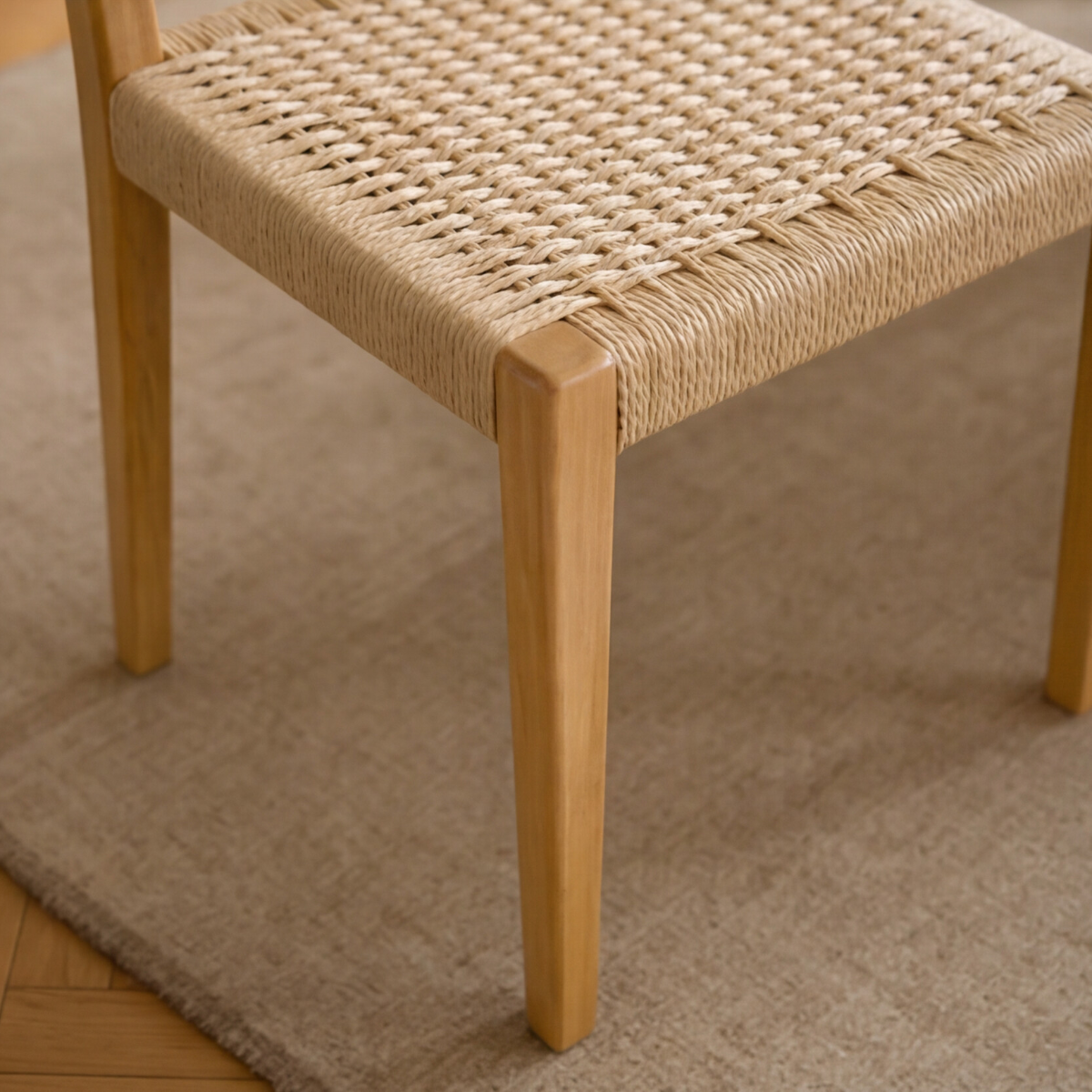 Chaise en bois de chêne et en corde Auralia (lot de 2)