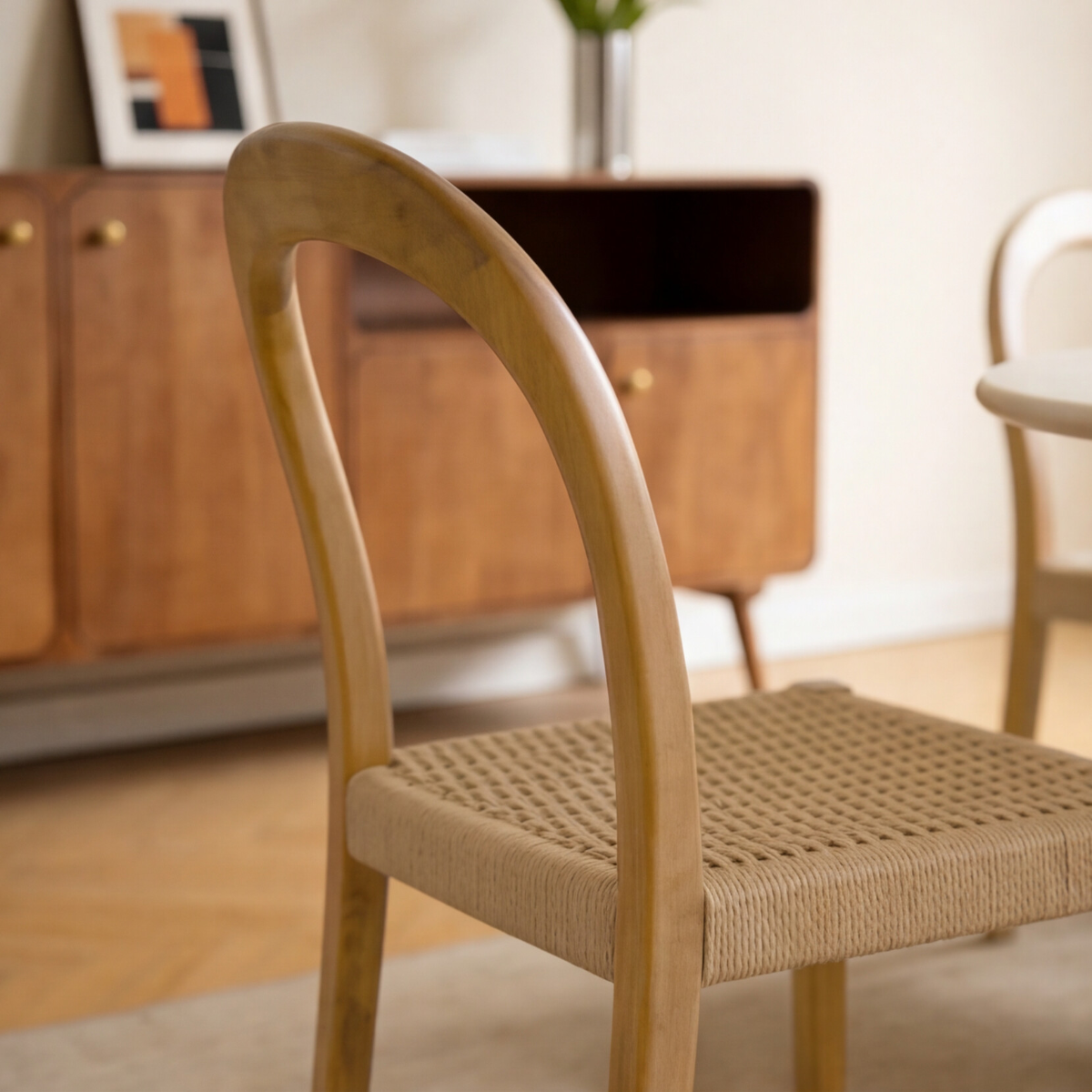 Chaise en bois de chêne et en corde Auralia (lot de 2)