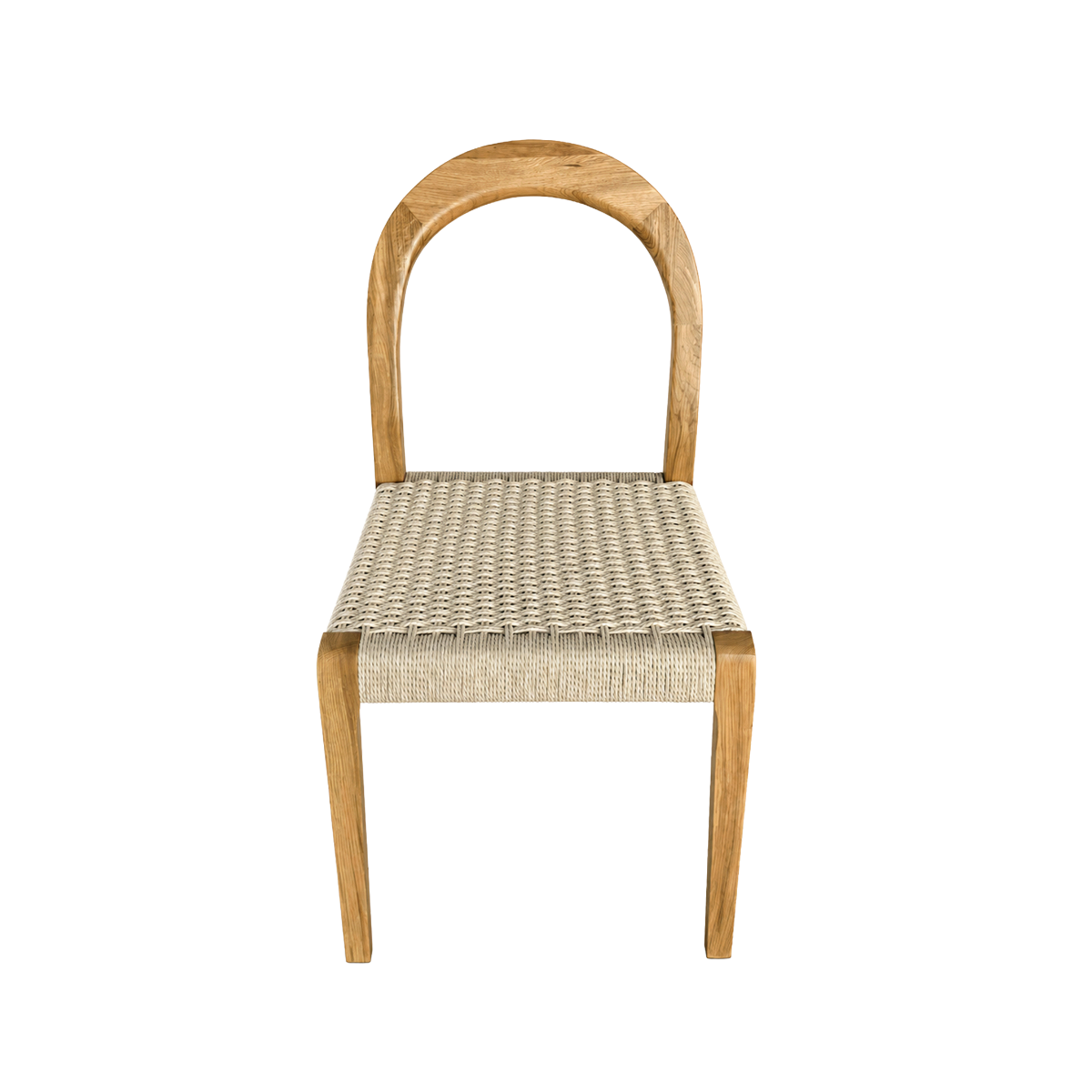 Chaise en bois de chêne et en corde Auralia (lot de 2)