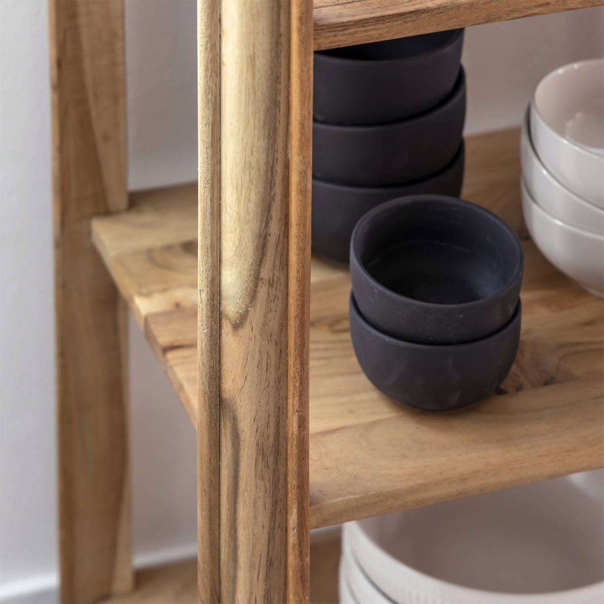 Console avec tiroir en bois d'acacia et marbre Emyr