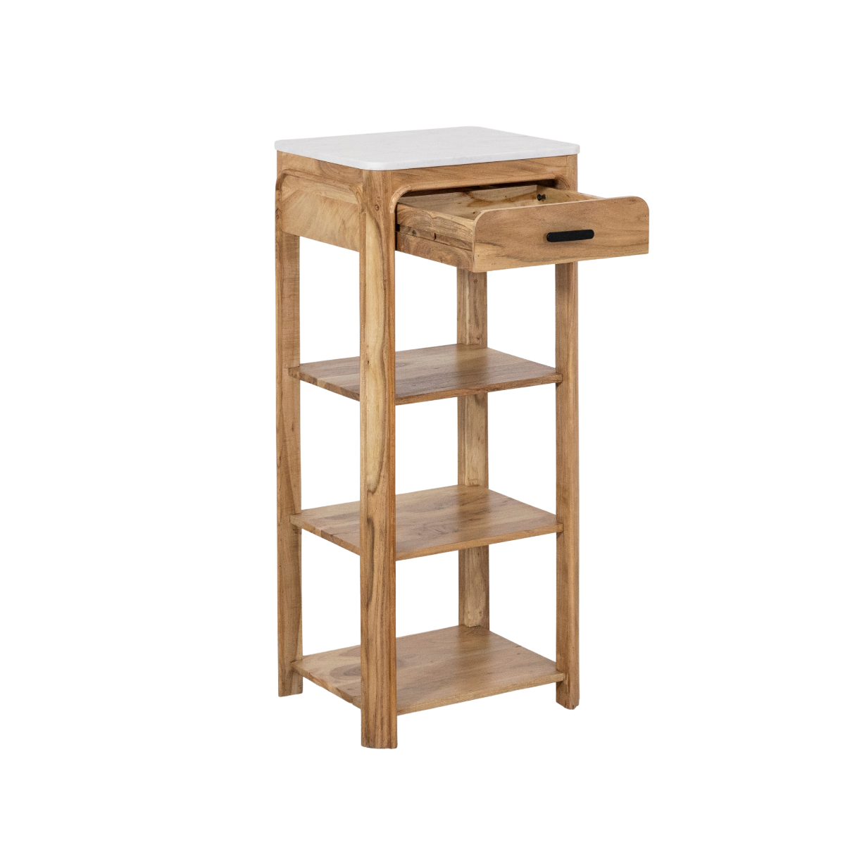 Console avec tiroir en bois d'acacia et marbre Emyr