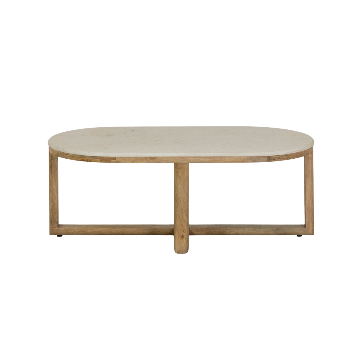 Table basse en bois de manguier et marbre Moana