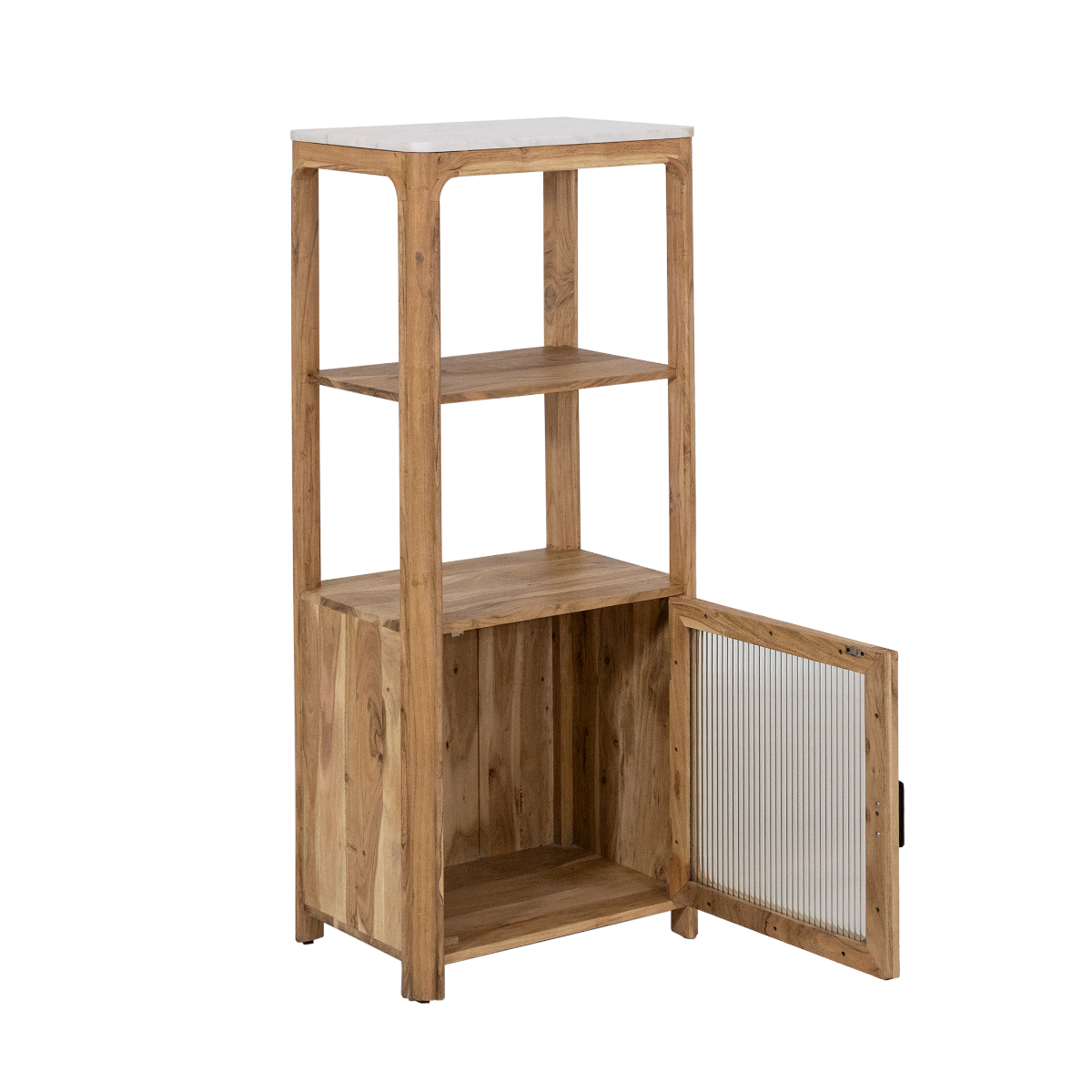 Colonne en bois d'acacia et marbre Emyr