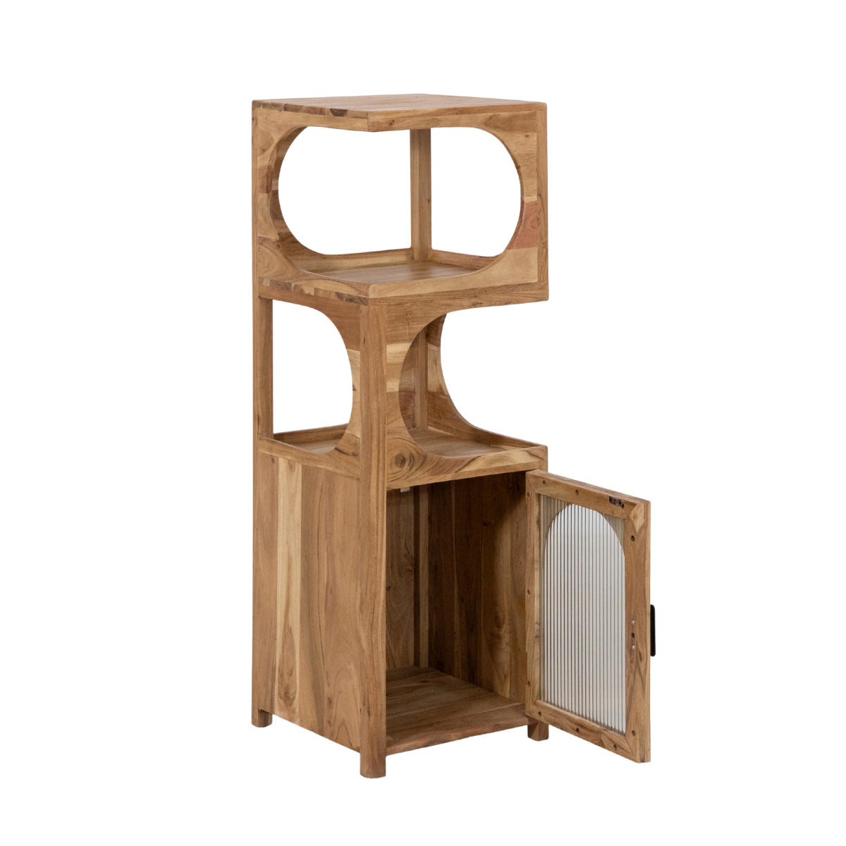 Colonne 1 étagère en bois d'acacia et métal Emyr