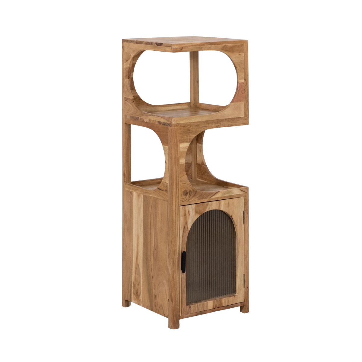 Colonne 1 étagère en bois d'acacia et métal Emyr