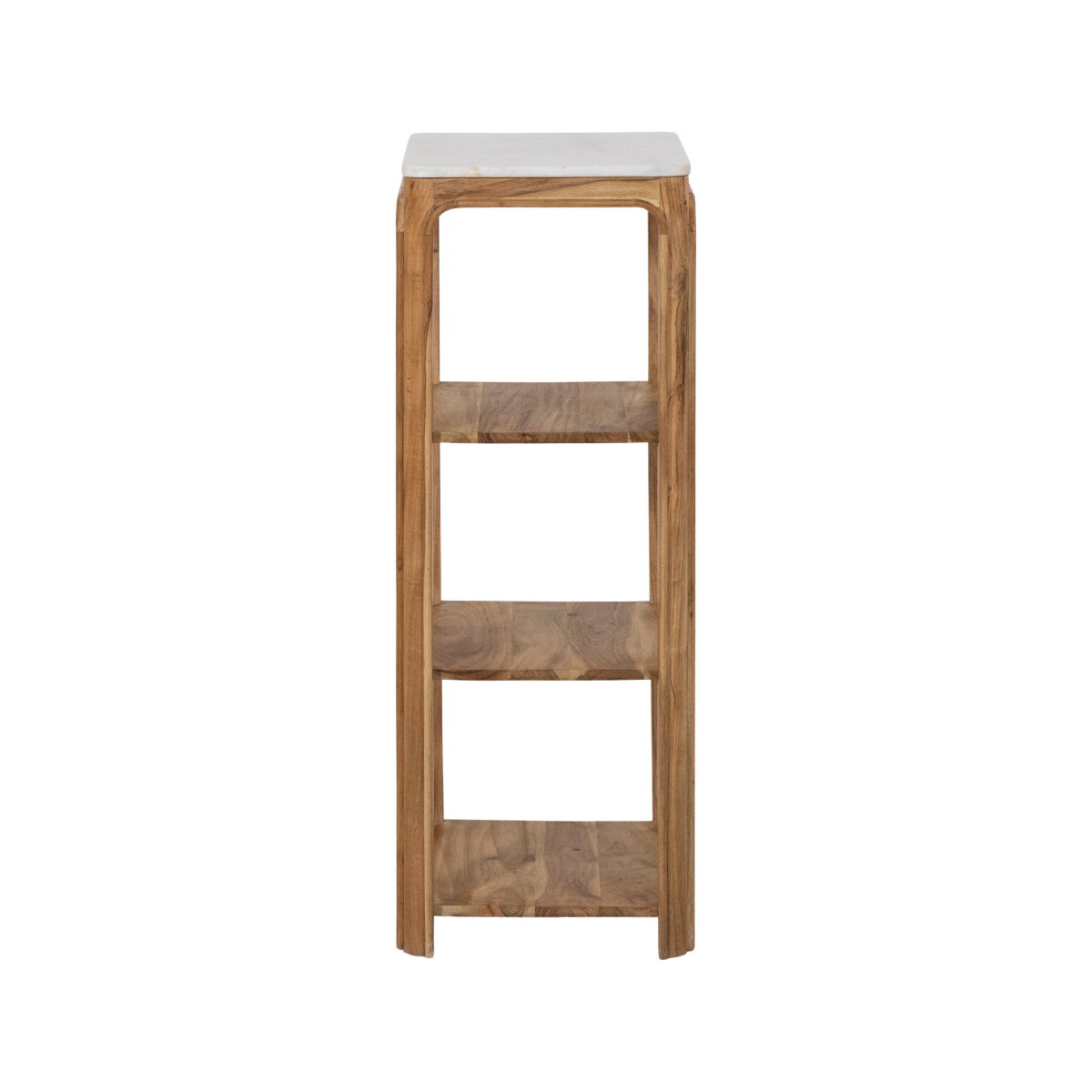 Etagère carrée en bois d'acacia et marbre Emyr