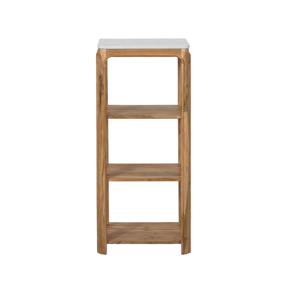 Etagère carrée en bois d'acacia et marbre Emyr