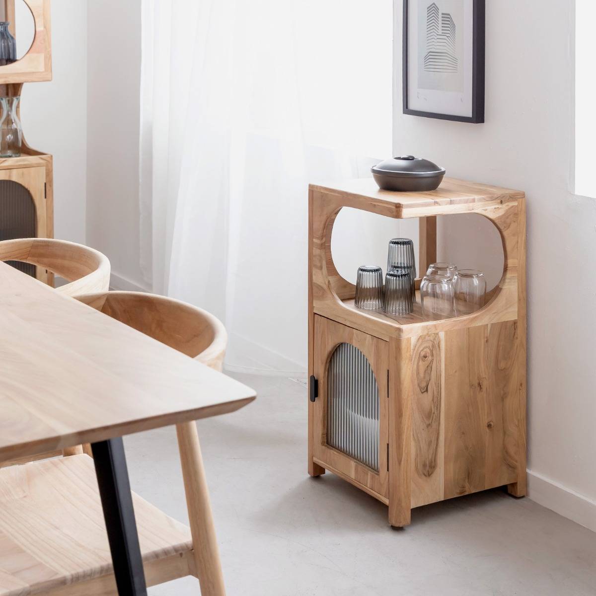 Petite étagère en bois d'acacia Emyr