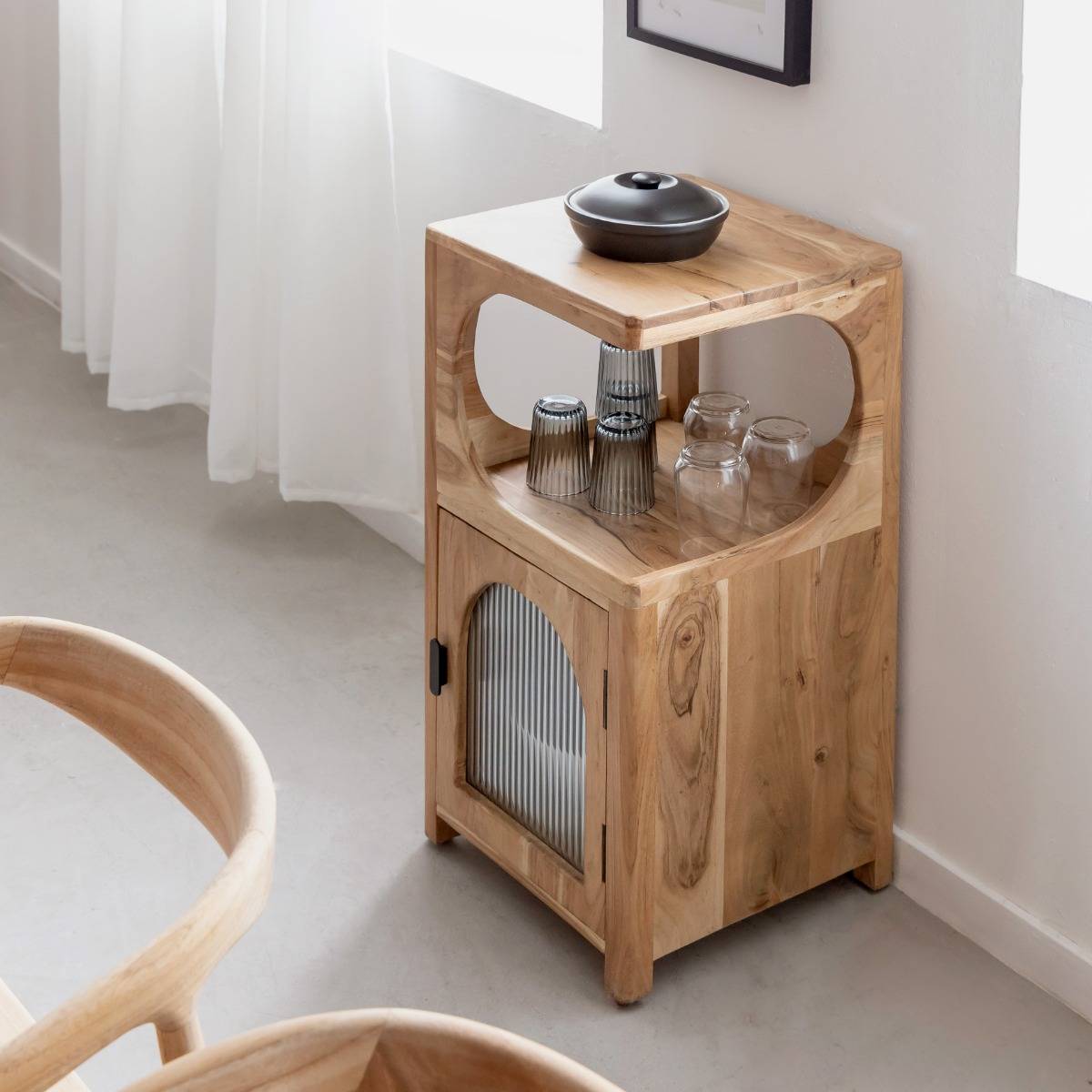Petite étagère en bois d'acacia Emyr
