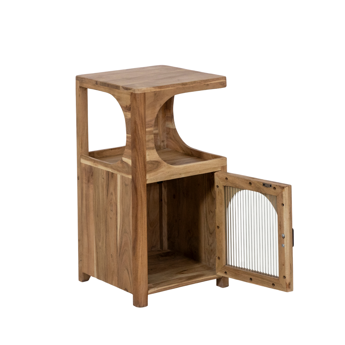 Petite étagère en bois d'acacia et métal Emyr