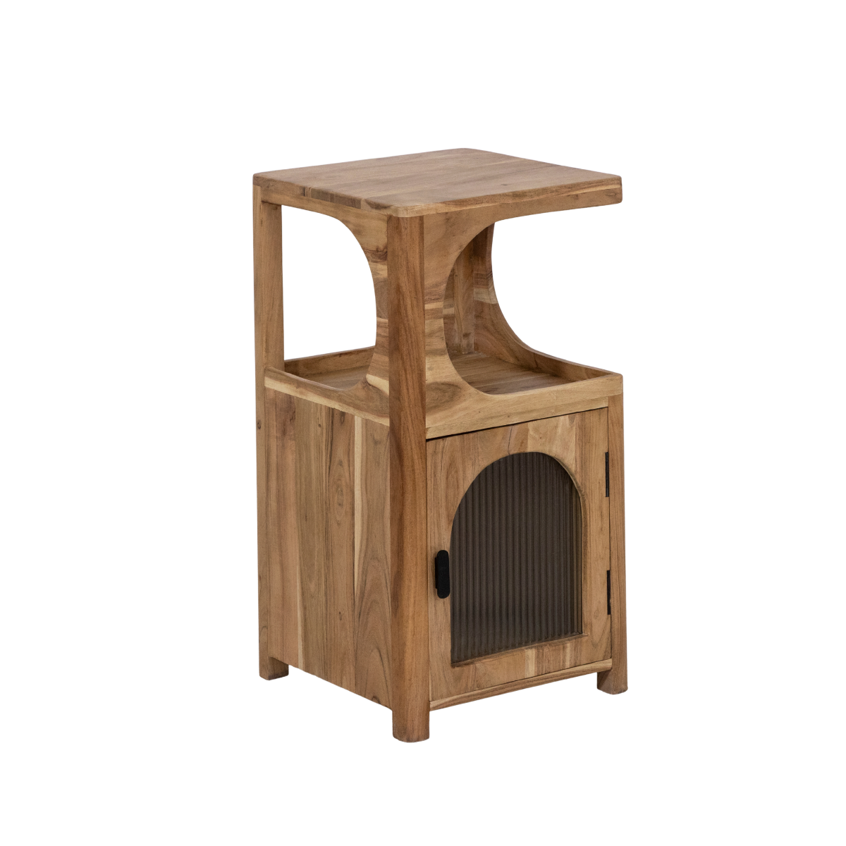 Petite étagère en bois d'acacia et métal Emyr