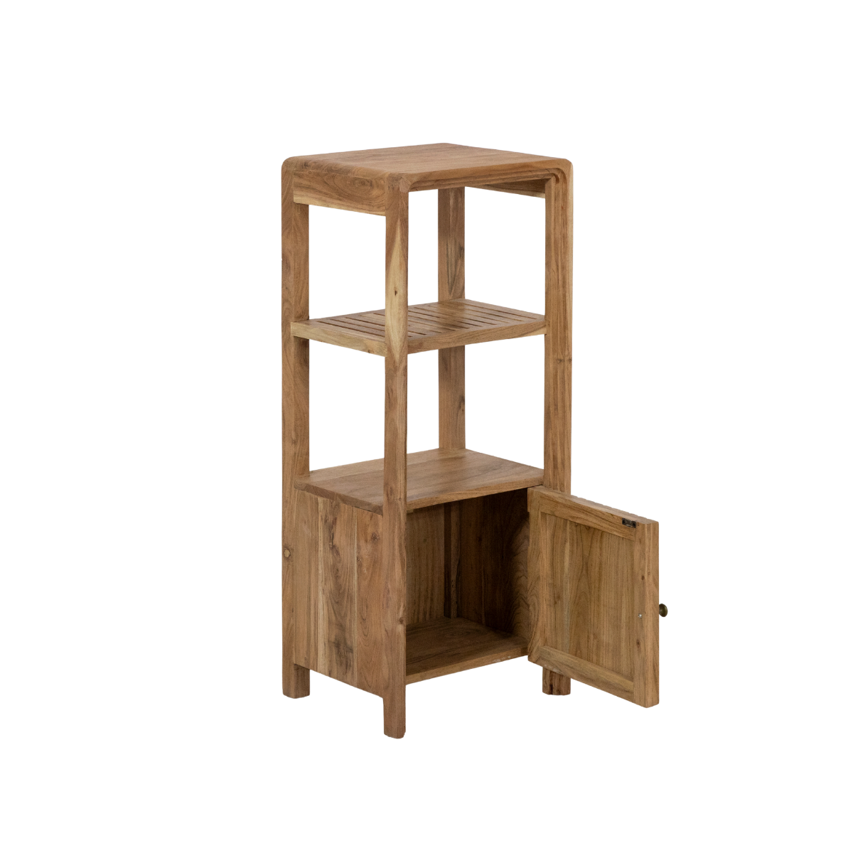Colonne 1 étagère en bois d'acacia et métal Emyr