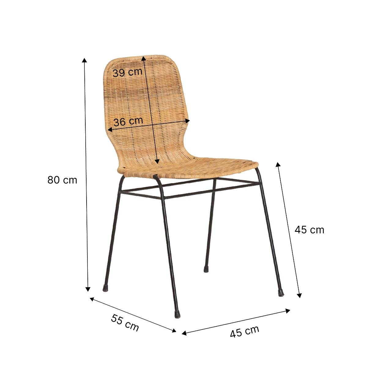 Chaise en métal et rotin Minal (lot de 2)