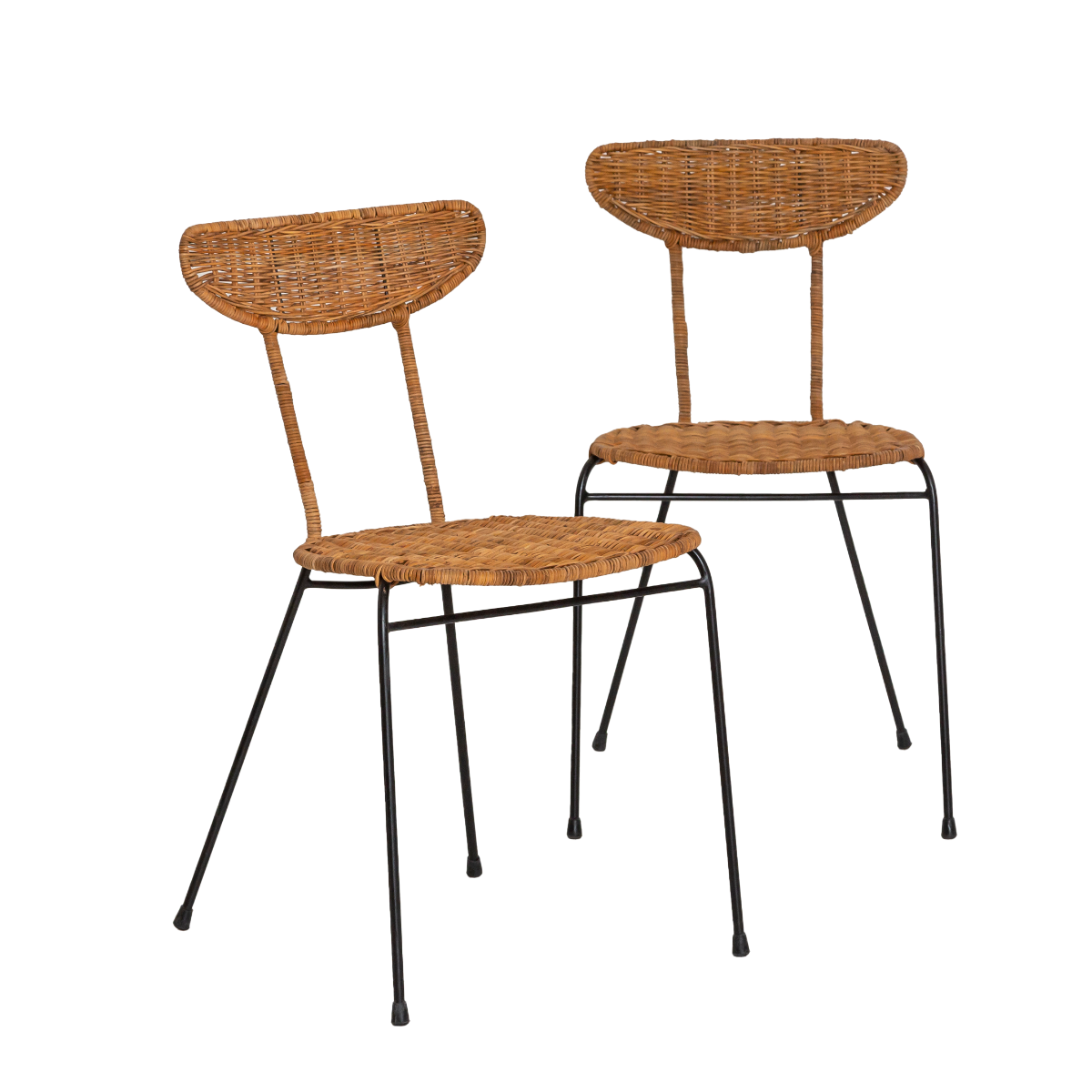 Chaise en rotin et en métal Leila (lot de 2)