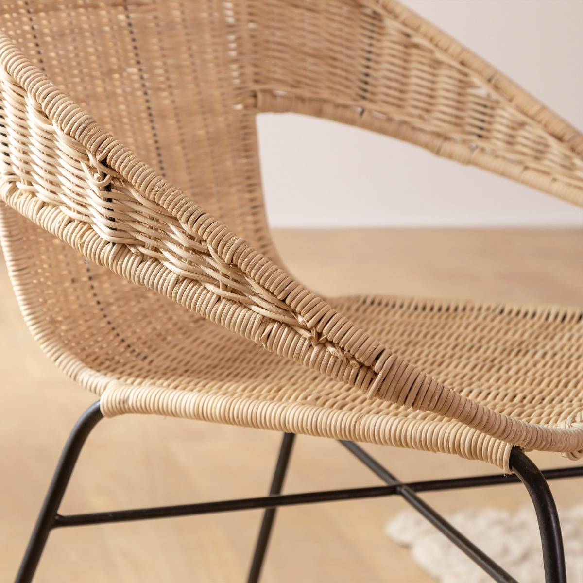 Chaise en rotin et en métal Aurélien