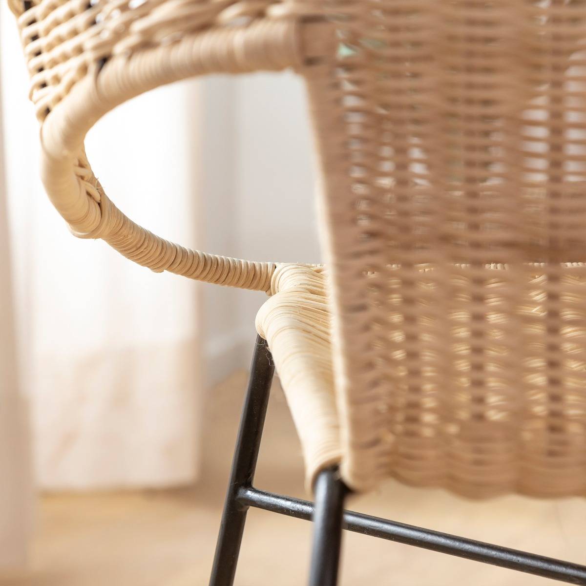 Chaise en rotin et en métal Aurélien