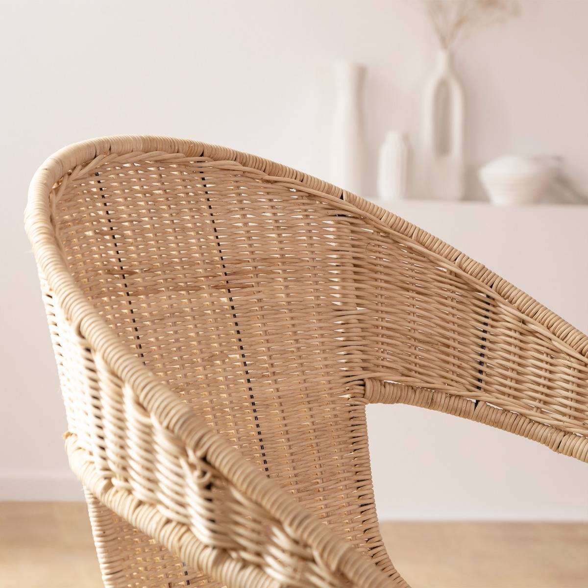 Chaise en rotin et en métal Aurélien