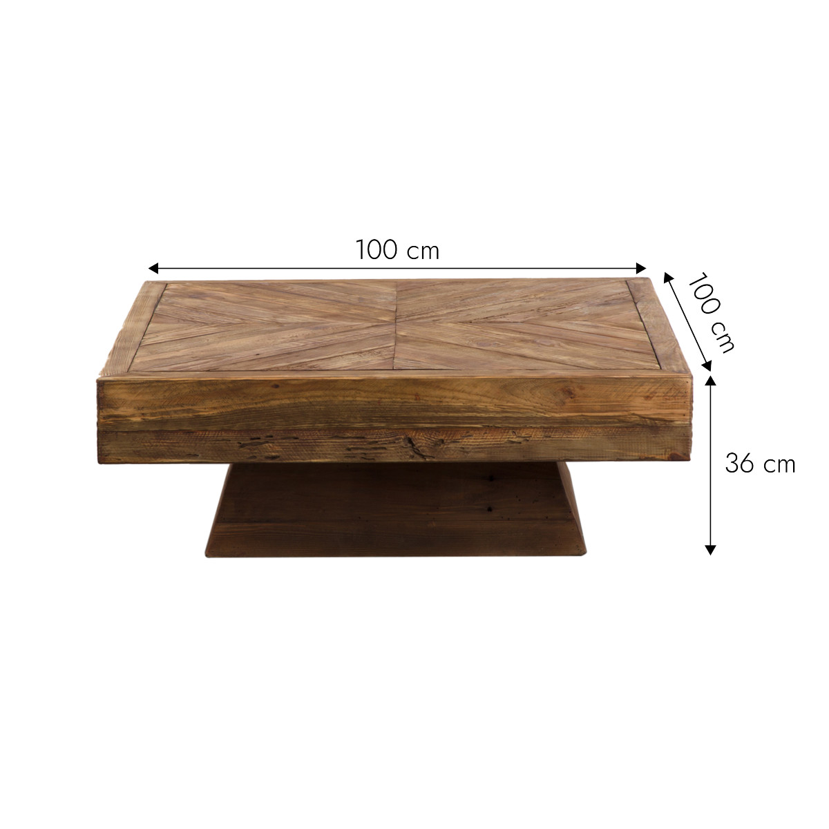 Table basse carrée en bois recyclé Blaise