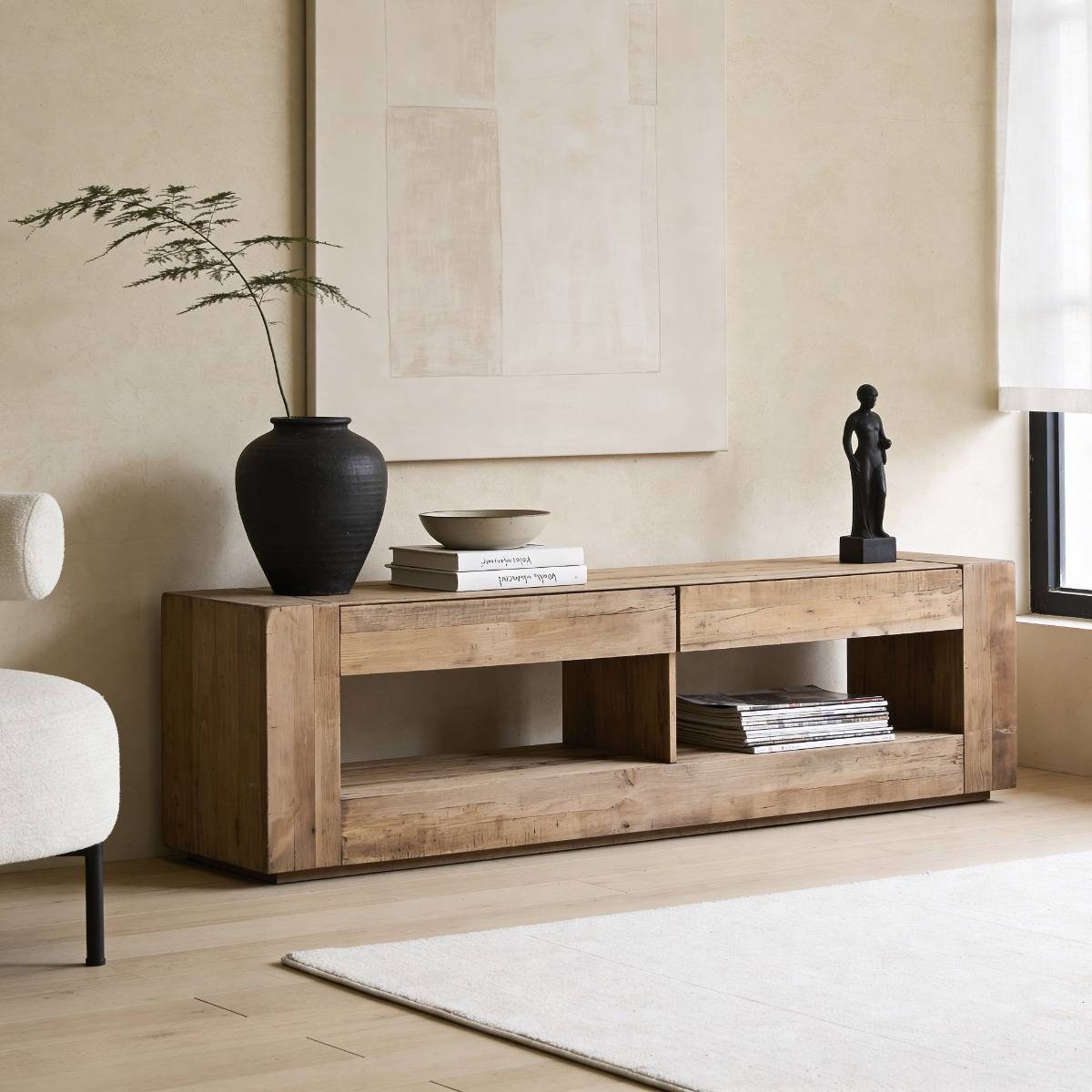 Meuble TV en bois recyclé 210 cm Blaise