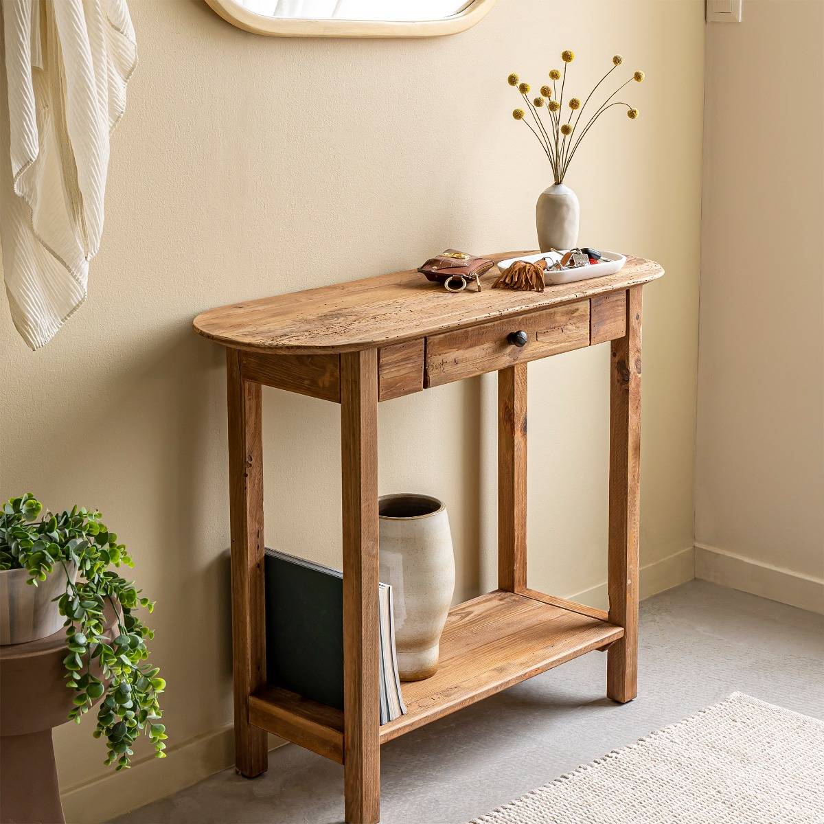 Console en bois de pin recyclé Blaise