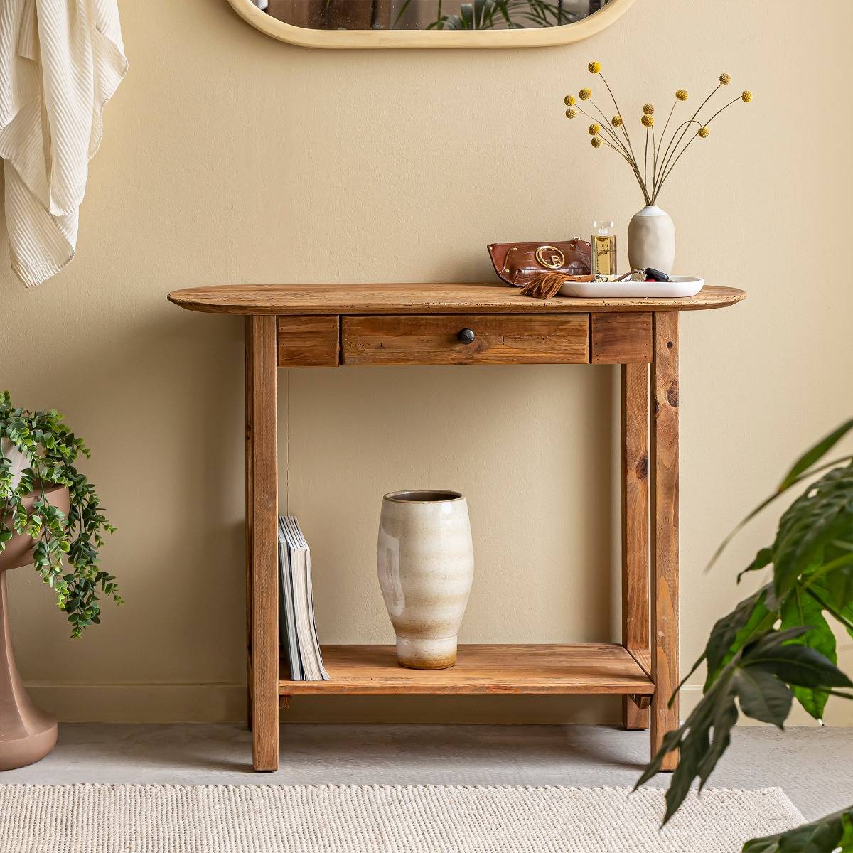 Console en bois de pin recyclé Blaise