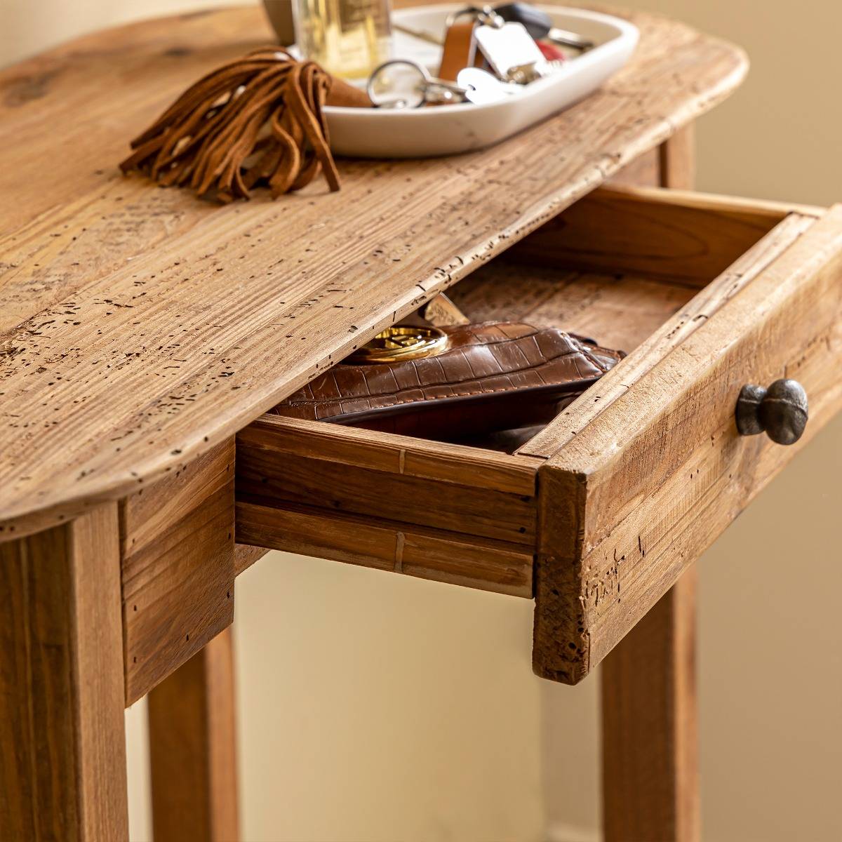 Console en bois de pin recyclé Blaise