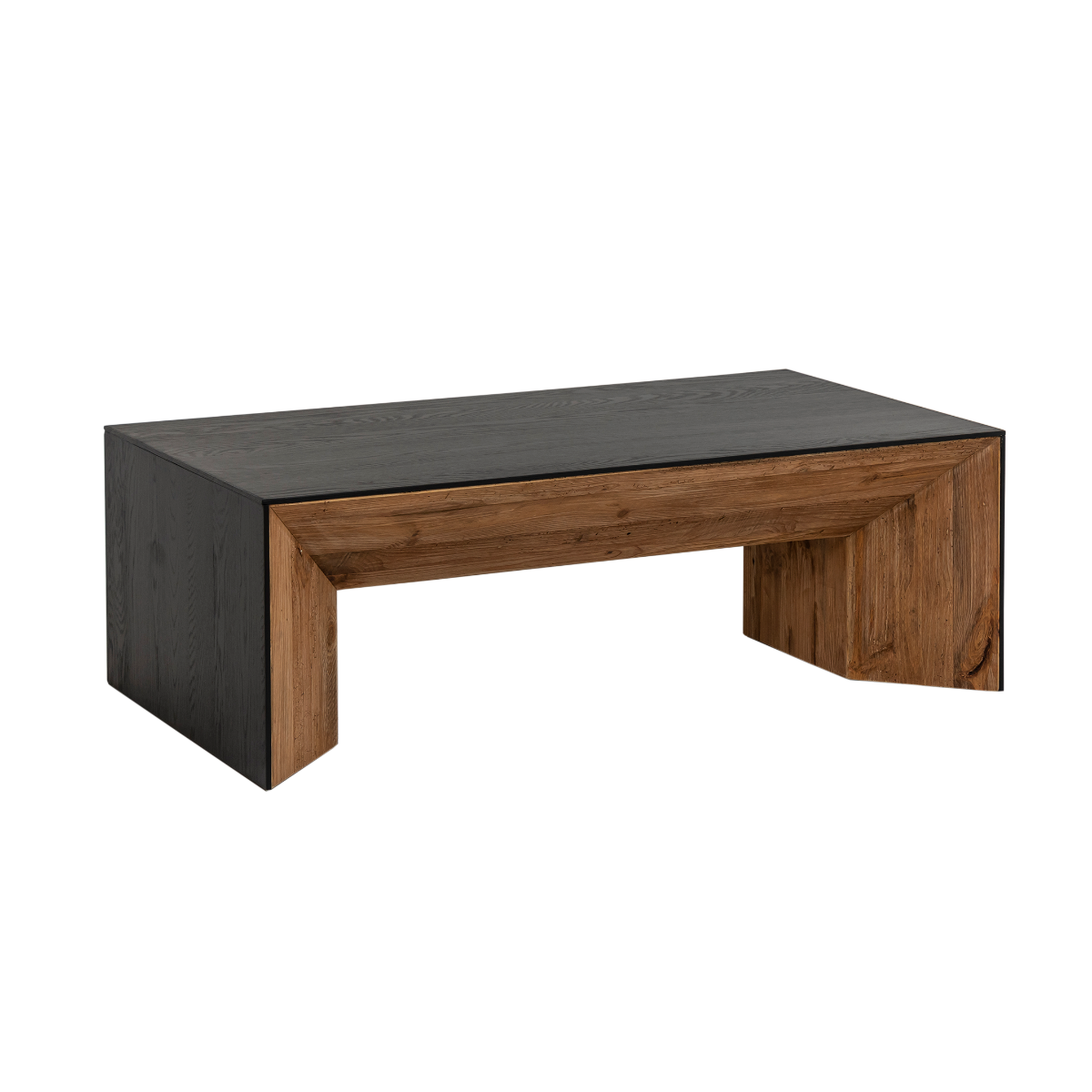 Table basse rectangulaire en pin recyclé Constance