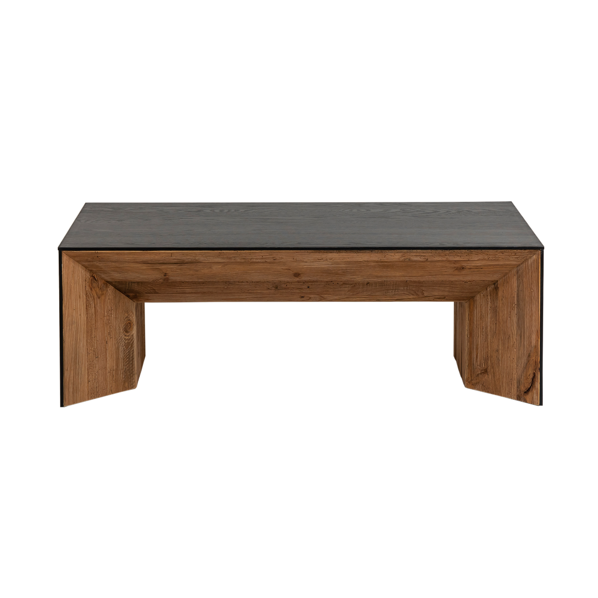 Table basse rectangulaire en pin recyclé Constance