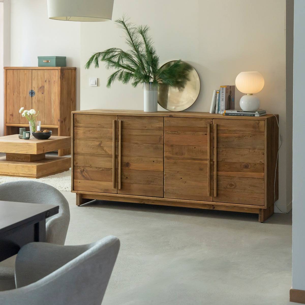 Buffet 4 portes en bois recyclé Blaise