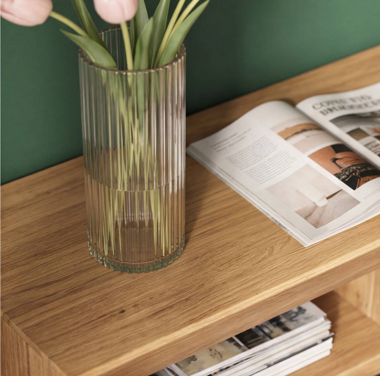 Meuble TV avec niches en bois recyclé Blaise