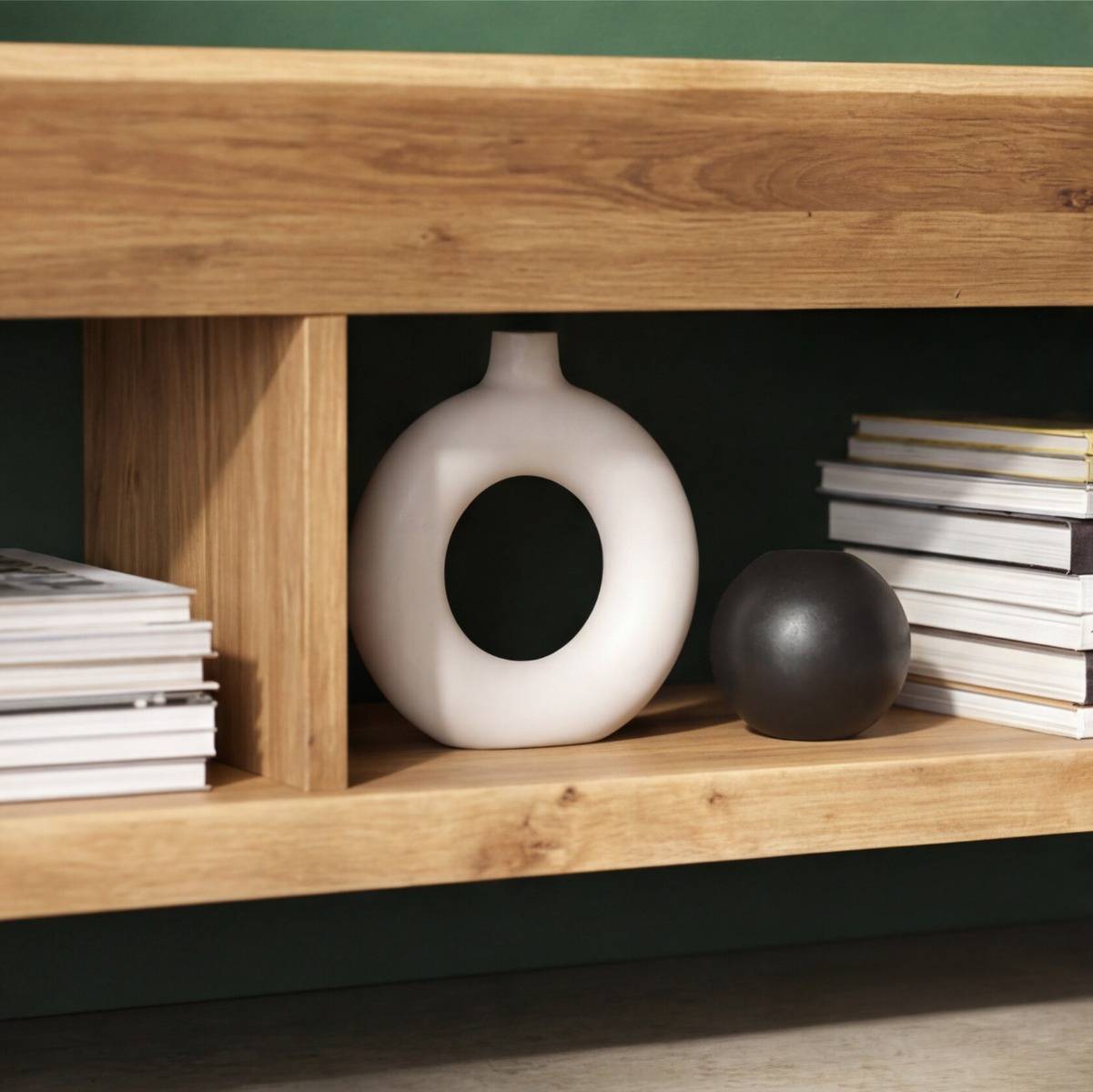 Meuble TV avec niches en bois recyclé Blaise