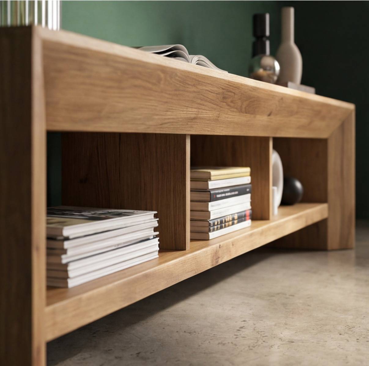 Meuble TV avec niches en bois recyclé Blaise