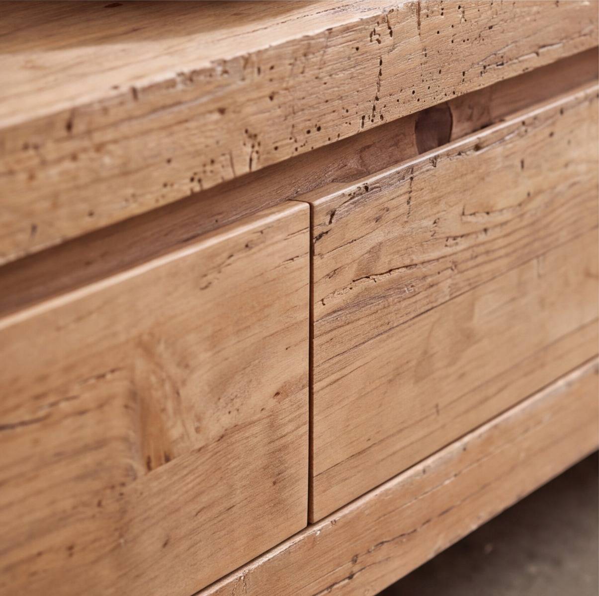 Meuble TV 4 tiroirs en bois recyclé Blaise