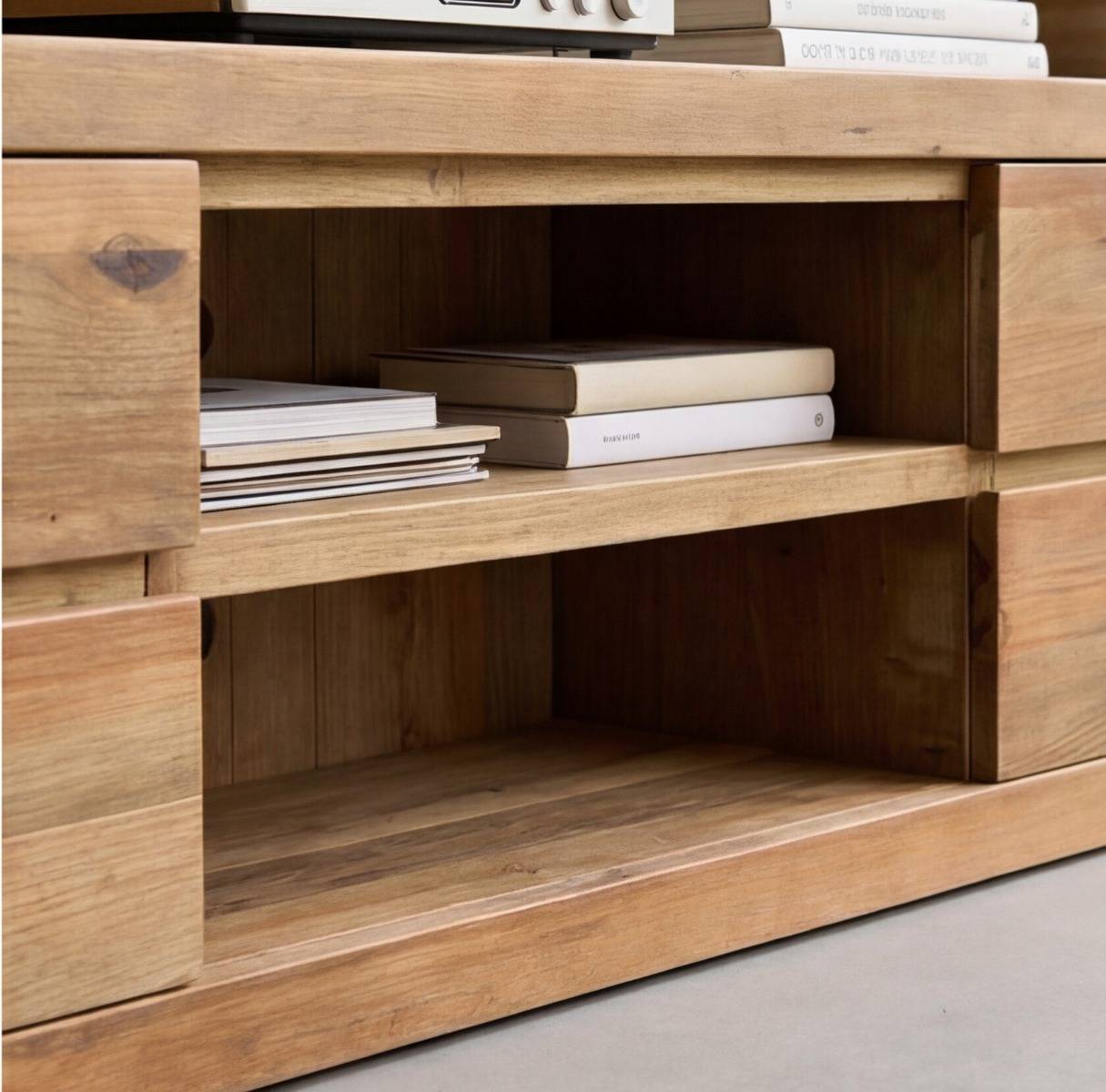 Meuble TV avec tiroirs en bois recyclé Blaise