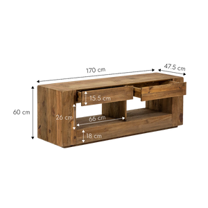 Meuble TV en bois recyclé 170 cm Blaise