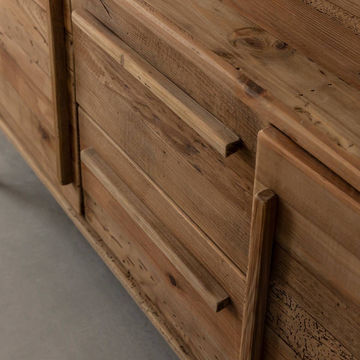 Meuble TV arrondi en bois recyclé Blaise