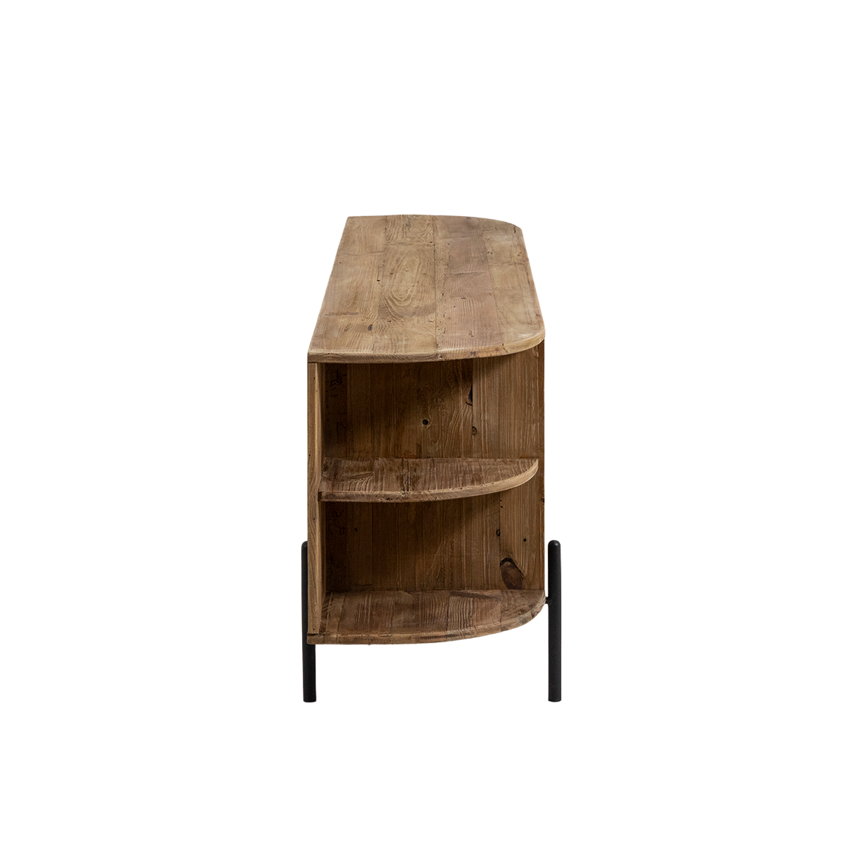 Meuble TV arrondi en bois recyclé Blaise