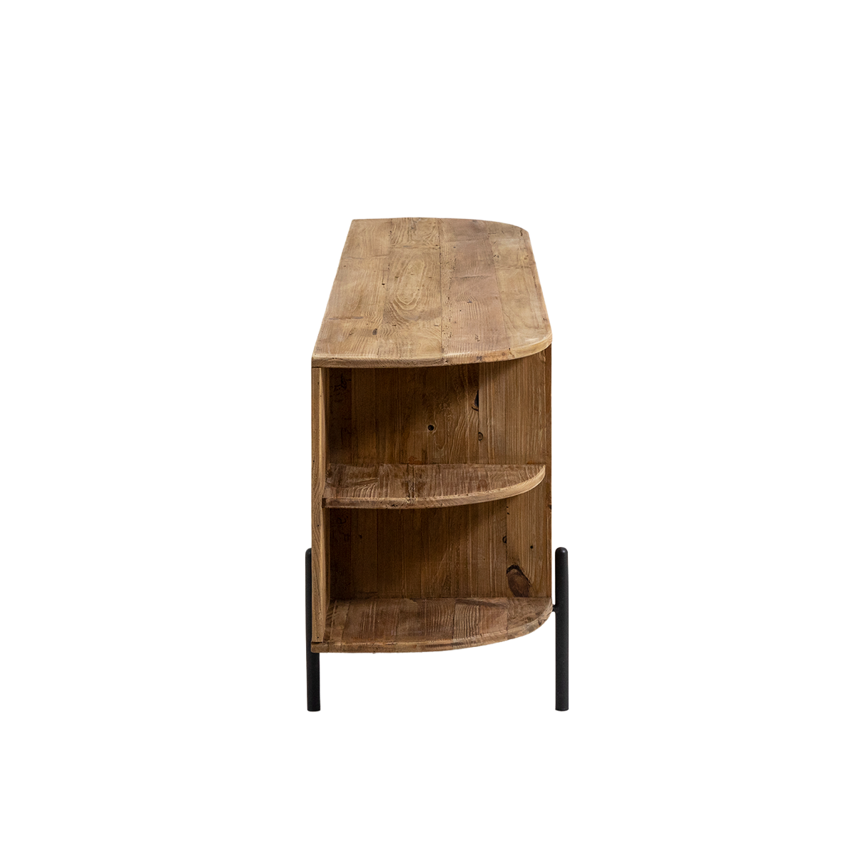 Meuble TV arrondi en bois recyclé Blaise