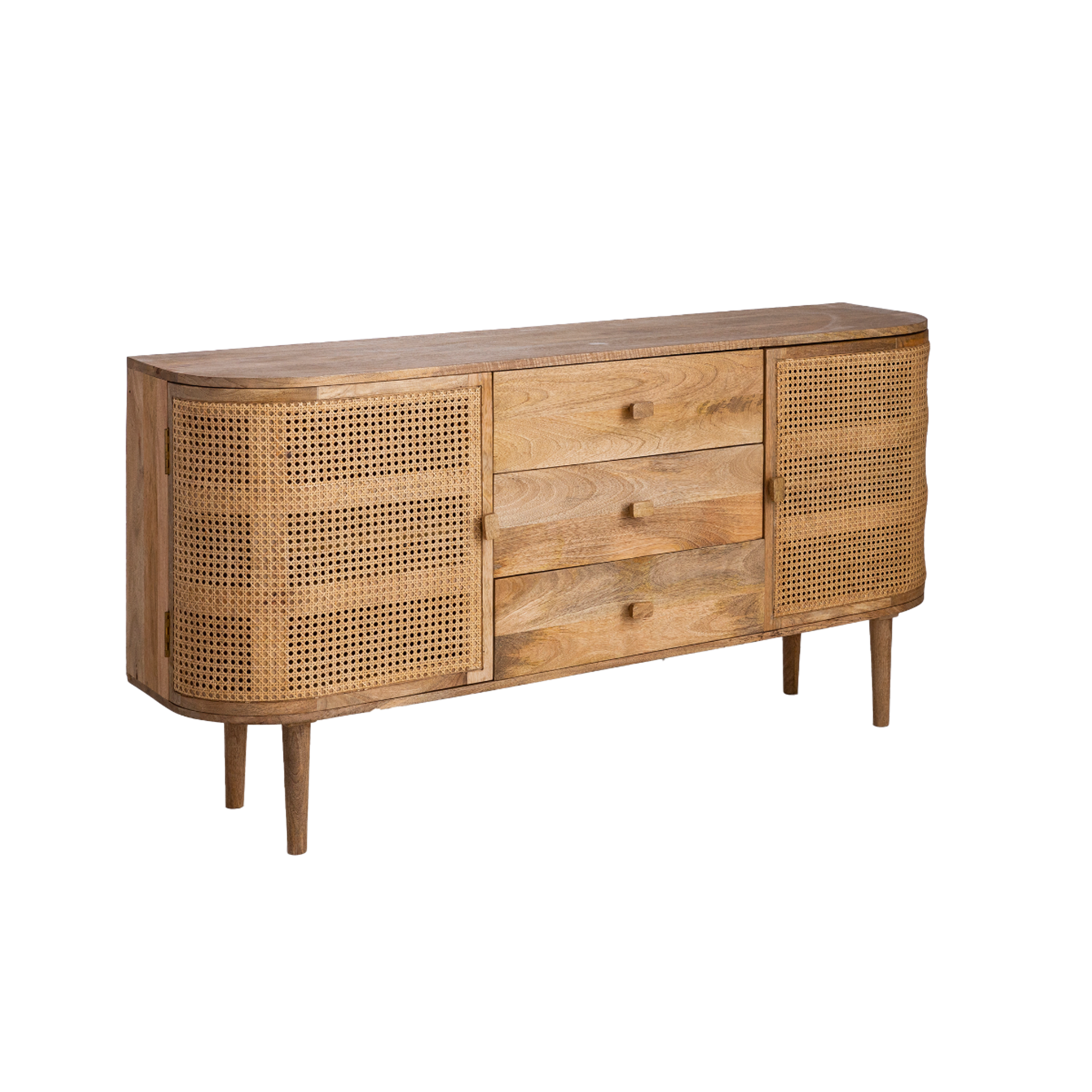 Buffet en bois de manguier et cannage Palma