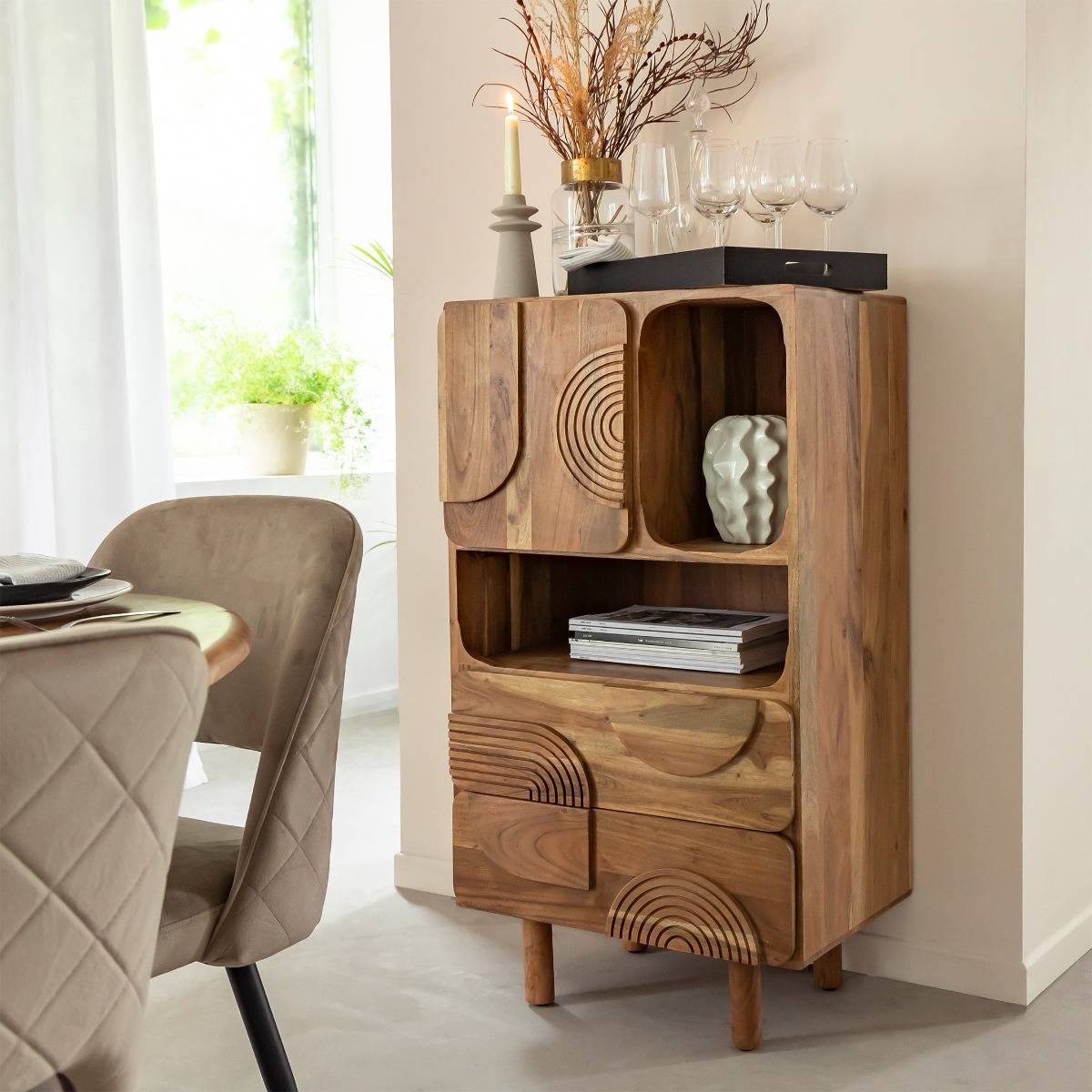 Armoire en bois d'acacia Tilio 