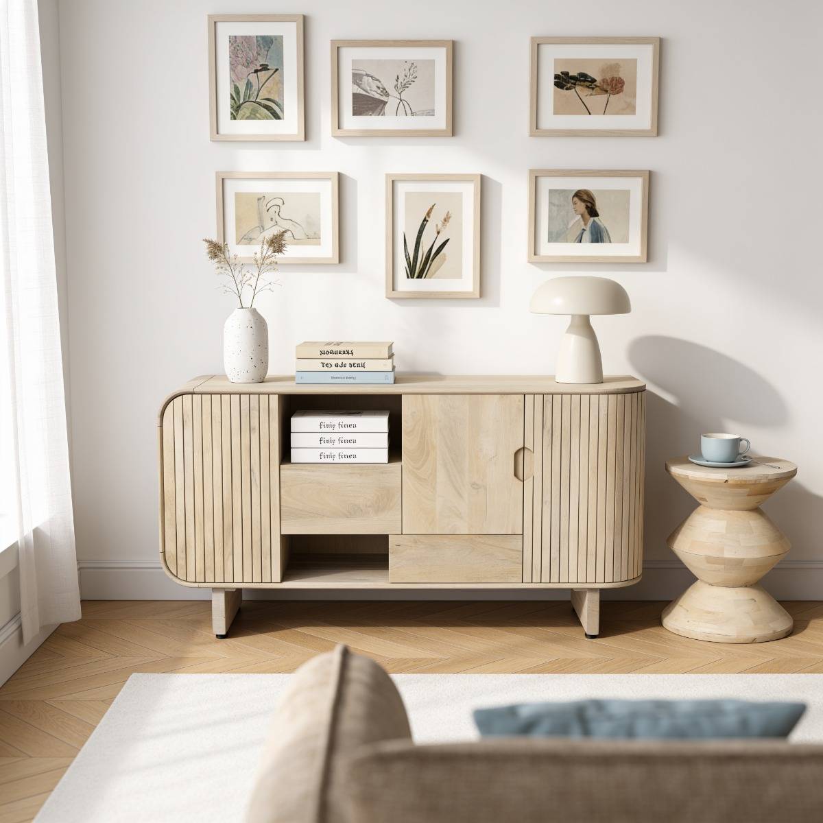 Buffet en bois de manguier clair Yoni