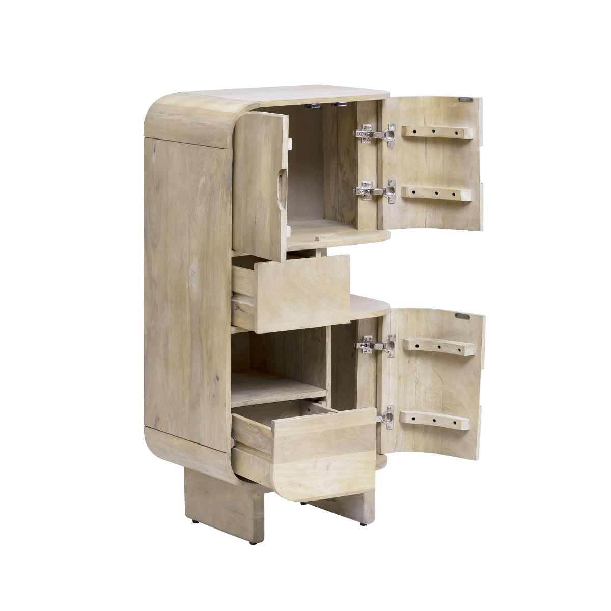 Buffet haut en bois de manguier clair Yoni