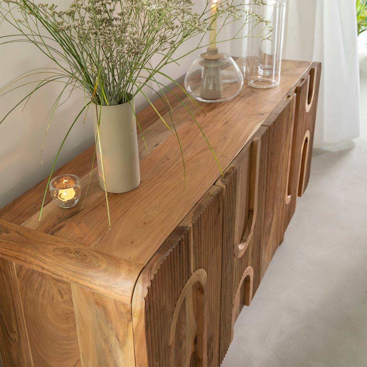 Buffet en bois d'acacia foncé Tilio